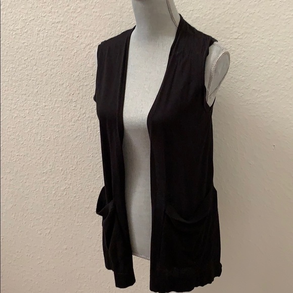 Madewell black vest XXS cotton modal pockets RARE HTF WORN ONCE BEAUTIFUL - Picture 1 of 6